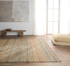 Jaipur Living Dorada Ciana Drd02 Handwoven Handmade 50% Wool 50% Jute Lines Stripes Indoor Rug Brown, Blue 50% Wool 50% Jute Rug153075