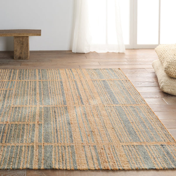 Jaipur Living Dorada Ciana Drd02 Handwoven Handmade 50% Wool 50% Jute Lines Stripes Indoor Rug Brown, Blue 50% Wool 50% Jute Rug153075