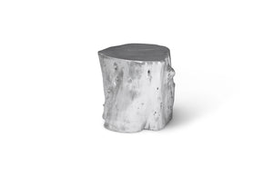 Phillips Collection Log Large Silver Leaf Stool - Modern Organic Design For Chic Interiors & Coastal Decor Accents Silver Resin Ph56279