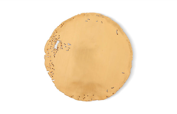 Phillips Collection Cast Oil Drum Wall Discs Set Of 4 – Edgy Gold Leaf Decorative Art For Modern Organic Spaces Gold Resin Ph60516