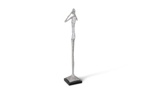Phillips Collection See No Evil Skinny Sculpture By Raymond Waites - Modern Organic Decor For Timeless Elegance Silver Resin Ph66275