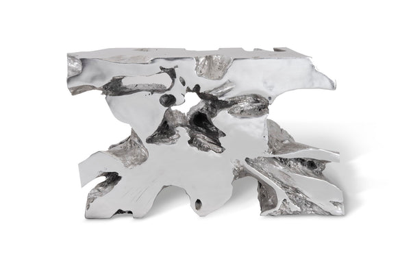 Phillips Collection Venice Freeform Console Table - Chic Modern Design For Contemporary And Coastal Interiors Silver Resin Ph79110