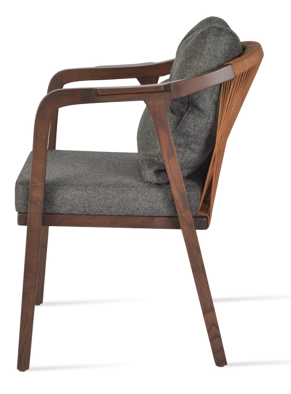 Soho Concept Drops Dining Armchair - Elegant Wool And Boucle Fabric Design With 10-year Guarantee, Dark Grey Finish Grey,Ash,Walnut  Soho-concept-dining-chair-02633