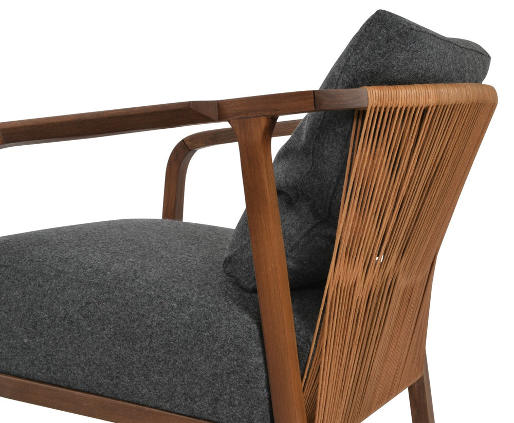 Soho Concept Drops Arm Dark Grey Blazer - Premium 10-year Guaranteed Synergy Wool & Boucle Extra Loop Fabric Dark Grey,Walnut  Soho-concept-dining-chair-13067