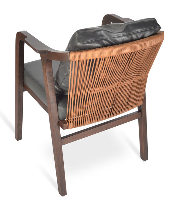 Soho Concept Drops Arm Lounge Chair - Modern Walnut & Ash Dining Seat With Durable Cushion, 2-year Guarantee Grey,Walnut  Soho-concept-dining-chair-02628