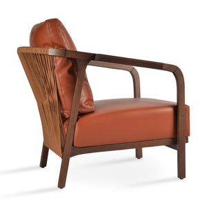 Soho Concept Drops Arm Sofa In Luxury Boucle, Velvet & Camira Era Fabrics - 10 Year Warranty, Beige & Walnut Walnut  Soho-concept-dining-chair-13079