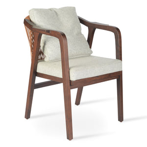 Soho Concept Drops Arm Lounge Chair - Premium Wool Upholstery, Solid Wood Frame, 10-year Guarantee, Stylish Comfort Silver,Walnut  Soho-concept-dining-chair-02629