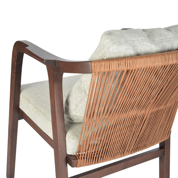 Soho Concept Drops Arm Lounge Chair - Premium Wool Upholstery, Solid Wood Frame, 10-year Guarantee, Stylish Comfort Silver,Walnut  Soho-concept-dining-chair-02629