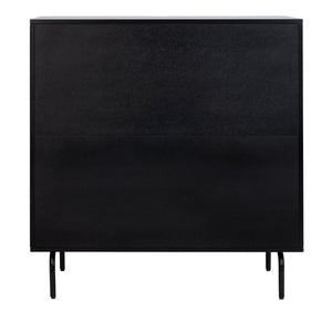 Safavieh Genevieve 3-Drawer Dresser – Retro-Inspired Elegance With Modern Gold Accents For Chic Storage Solutions Walnut/Black/Gold DRS5000A