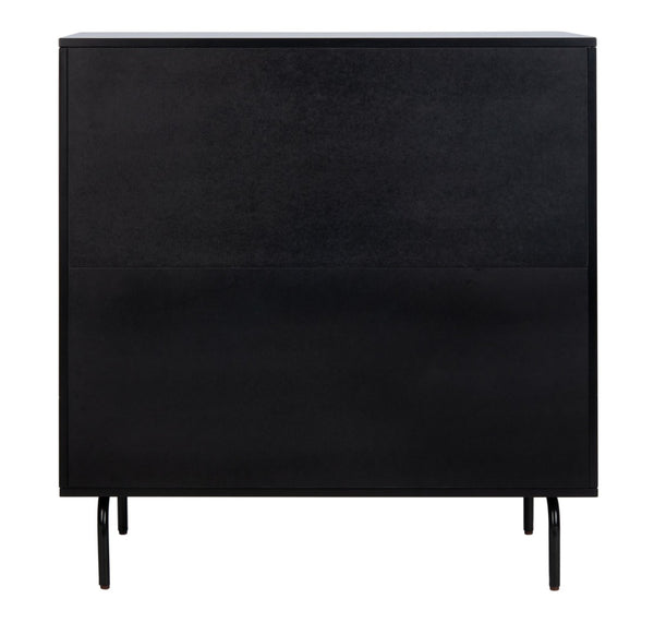 Safavieh Genevieve 3-Drawer Dresser – Retro-Inspired Elegance With Modern Gold Accents For Chic Storage Solutions Walnut/Black/Gold DRS5000A