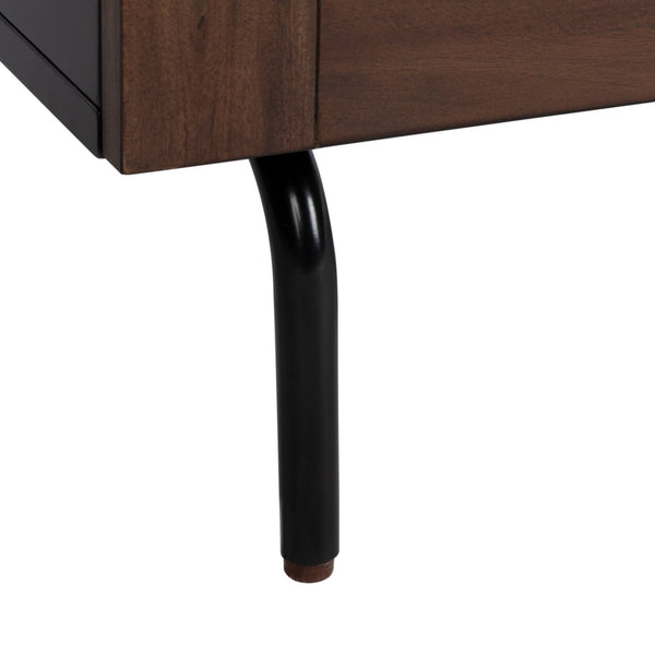 Safavieh Genevieve 3-Drawer Dresser – Retro-Inspired Elegance With Modern Gold Accents For Chic Storage Solutions Walnut/Black/Gold DRS5000A
