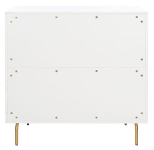 Safavieh Genevieve 3-Drawer Dresser – Retro-Inspired Elegance With Modern Gold Accents For Chic Storage Solutions White/White Washed DRS5000D