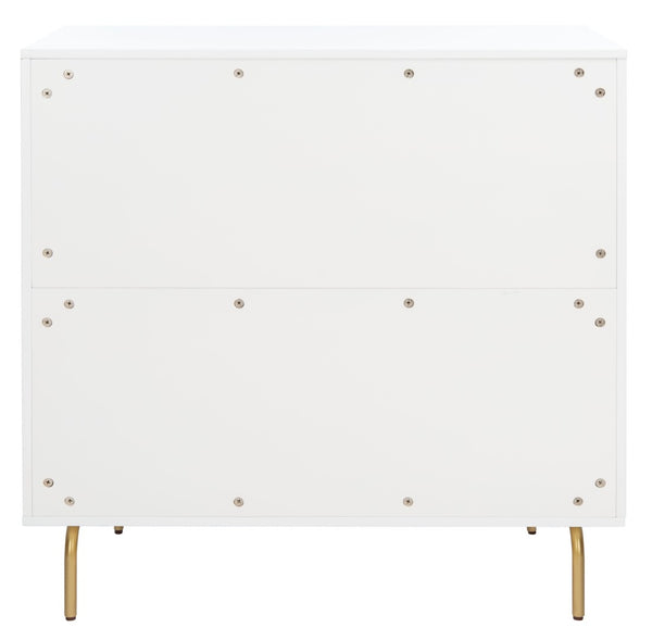 Safavieh Genevieve 3-Drawer Dresser – Retro-Inspired Elegance With Modern Gold Accents For Chic Storage Solutions White/White Washed DRS5000D