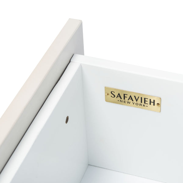 Safavieh Genevieve 3-Drawer Dresser – Retro-Inspired Elegance With Modern Gold Accents For Chic Storage Solutions White/White Washed DRS5000D