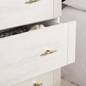 Safavieh Genevieve 3-Drawer Dresser – Retro-Inspired Elegance With Modern Gold Accents For Chic Storage Solutions White/White Washed DRS5000D