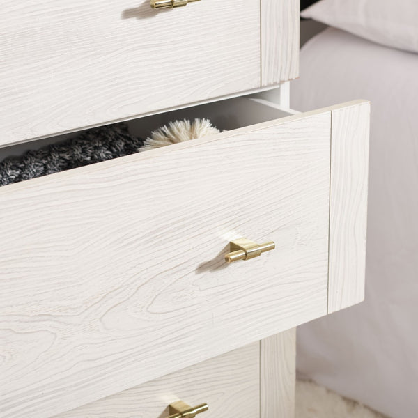 Safavieh Genevieve 3-Drawer Dresser – Retro-Inspired Elegance With Modern Gold Accents For Chic Storage Solutions White/White Washed DRS5000D