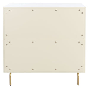 Safavieh Genevieve 3-Drawer Dresser – Retro-Inspired Elegance With Modern Gold Accents For Chic Storage Solutions Cream/White Washed DRS5000E