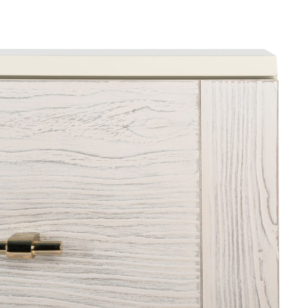 Safavieh Genevieve 3-Drawer Dresser – Retro-Inspired Elegance With Modern Gold Accents For Chic Storage Solutions Cream/White Washed DRS5000E