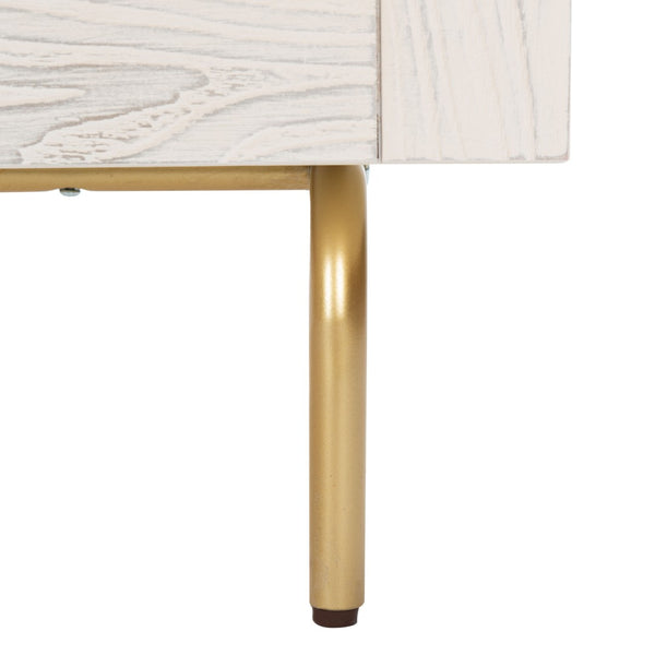 Safavieh Genevieve 3-Drawer Dresser – Retro-Inspired Elegance With Modern Gold Accents For Chic Storage Solutions Cream/White Washed DRS5000E