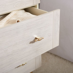 Safavieh Genevieve 3-Drawer Dresser – Retro-Inspired Elegance With Modern Gold Accents For Chic Storage Solutions Cream/White Washed DRS5000E
