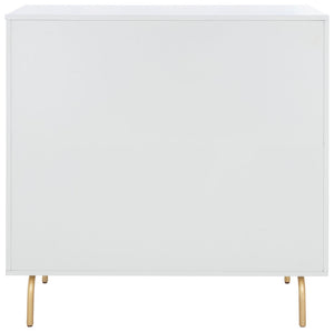 Safavieh Genevieve 3-Drawer Dresser – Retro-Inspired Elegance With Modern Gold Accents For Chic Storage Solutions Grey/White Washed DRS5000F