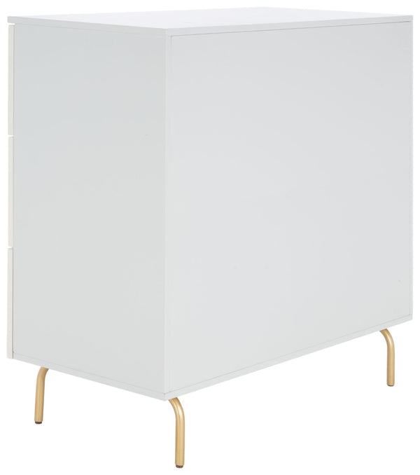 Safavieh Genevieve 3-Drawer Dresser – Retro-Inspired Elegance With Modern Gold Accents For Chic Storage Solutions Grey/White Washed DRS5000F