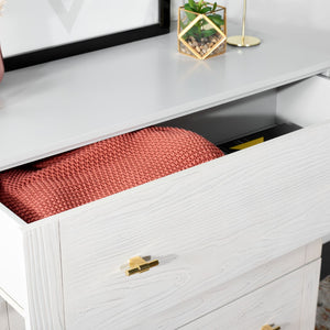 Safavieh Genevieve 3-Drawer Dresser – Retro-Inspired Elegance With Modern Gold Accents For Chic Storage Solutions Grey/White Washed DRS5000F