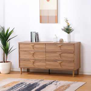 Safavieh Prinpop 6 Drawer Dresser In Elegant Oak - Chic Storage Solution For Every Room's Decor & Style Oak Wood,Metal Drs9603a-2bx