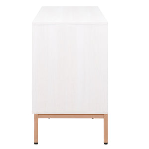 Safavieh Lylia 6 Drawer Dresser - Elegant Walnut Finish With Sleek Black Legs & Handles For Stunning Storage Bleached White ,Gold Wood,Metal Drs9604c-2bx