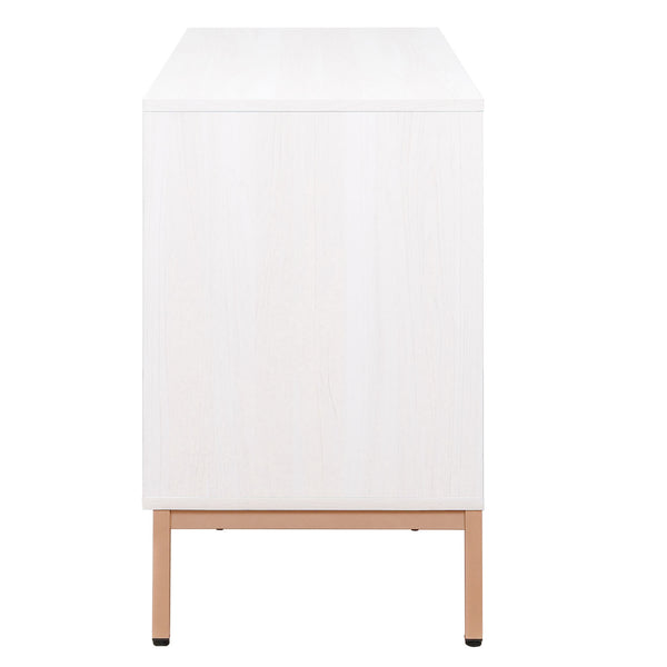 Safavieh Lylia 6 Drawer Dresser - Elegant Walnut Finish With Sleek Black Legs & Handles For Stunning Storage Bleached White ,Gold Wood,Metal Drs9604c-2bx