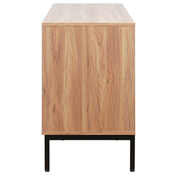 Safavieh Lylia 6 Drawer Dresser - Elegant Walnut Finish With Sleek Black Legs & Handles For Stunning Storage Oak ,Black Wood,Metal Drs9604d-2bx