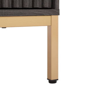 Safavieh Lylia 6 Drawer Dresser - Elegant Walnut Finish With Sleek Black Legs & Handles For Stunning Storage Distressed Black ,Gold Wood,Metal Drs9604e-2bx