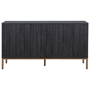 Safavieh Lylia 6 Drawer Dresser - Elegant Walnut Finish With Sleek Black Legs & Handles For Stunning Storage Distressed Black ,Gold Wood,Metal Drs9604e-2bx