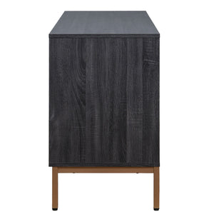 Safavieh Lylia 6 Drawer Dresser - Elegant Walnut Finish With Sleek Black Legs & Handles For Stunning Storage Distressed Black ,Gold Wood,Metal Drs9604e-2bx