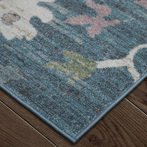 Feizy Rugs Dartmouth Persian Medallion Area Rug Polypropylene Vintage Style Living Room Accent 6'4" x 9'2" DRT39QMFBLUMLTE36