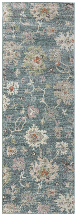 Feizy Rugs Dartmouth Persian Medallion Area Rug Polypropylene Vintage Style Living Room Accent 2'6" x 7'3" DRT39QMFBLUMLTI02