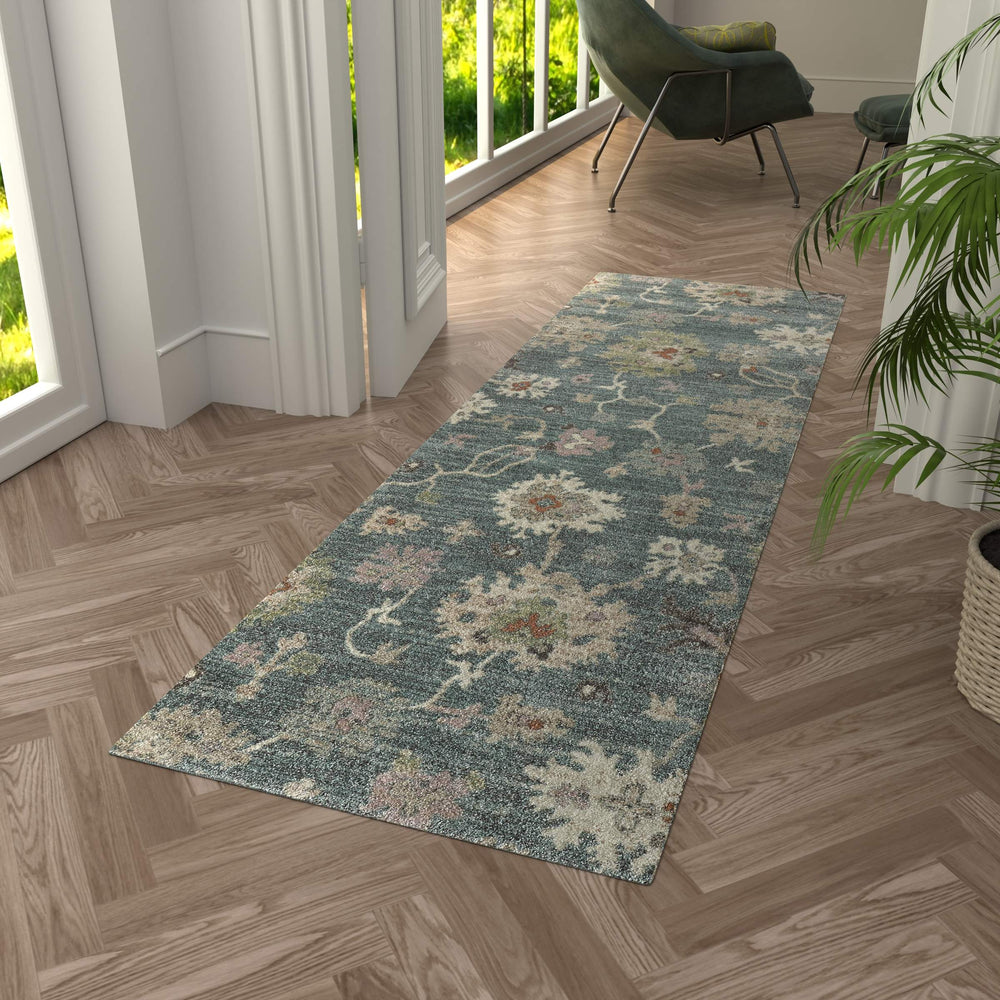 Feizy Rugs Dartmouth Persian Medallion Area Rug Polypropylene Vintage Style Living Room Accent 2'6" x 7'3" DRT39QMFBLUMLTI02
