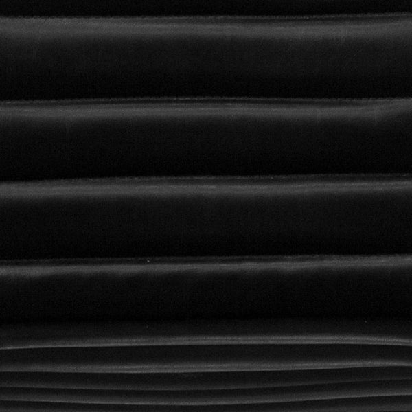 English Elm Alan Low Back Designer Armless Ribbed Swivel Task Chair for Stylish Comfort in Any Workspace Black Vinyl/Chrome Frame DS-512B-BK-GG