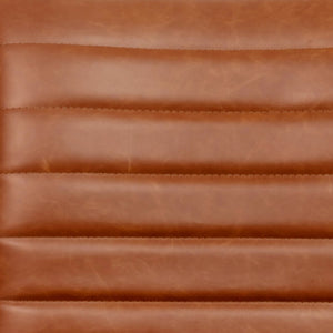 English Elm Alan Low Back Designer Armless Ribbed Swivel Task Chair for Stylish Comfort in Any Workspace Brown Vinyl/Chrome Frame DS-512B-BR-GG