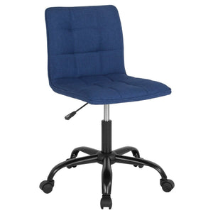 English Elm Sorrento Modern Blue Fabric Task Chair - Ergonomic Design, Adjustable Height & 360° Swivel Mobility DS-512C-BLU-F-GG