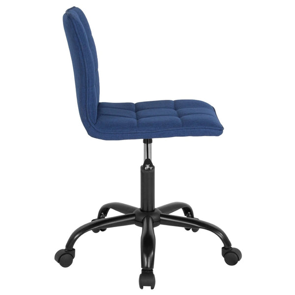 English Elm Sorrento Modern Blue Fabric Task Chair - Ergonomic Design, Adjustable Height & 360° Swivel Mobility DS-512C-BLU-F-GG