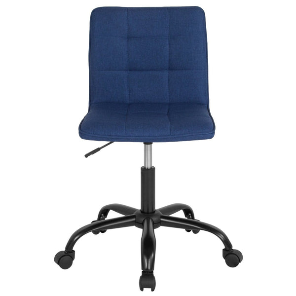 English Elm Sorrento Modern Blue Fabric Task Chair - Ergonomic Design, Adjustable Height & 360° Swivel Mobility DS-512C-BLU-F-GG