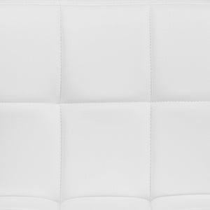 English Elm Kathleen Contemporary Quilted Vinyl Adjustable Height Barstool with Chrome Base for Modern Spaces White DS-810-MOD-WH-GG