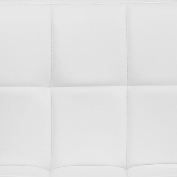 English Elm Kathleen Contemporary Quilted Vinyl Adjustable Height Barstool with Chrome Base for Modern Spaces White DS-810-MOD-WH-GG