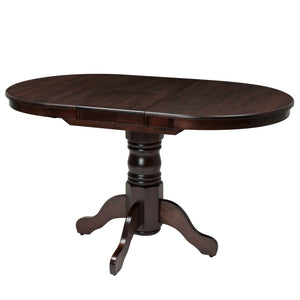 CorLiving Dillon Extendable Oval Pedestal Dining Table Dark Brown DSH-490-T