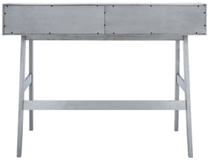Safavieh Wrigley Desk - Stylish Mid-Century Industrial Home Office Solution With Practical Storage & Versatility Dark Grey DSK1400A