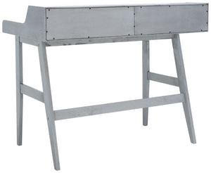 Safavieh Wrigley Desk - Stylish Mid-Century Industrial Home Office Solution With Practical Storage & Versatility Dark Grey DSK1400A
