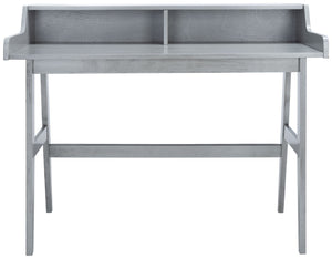 Safavieh Wrigley Desk - Stylish Mid-Century Industrial Home Office Solution With Practical Storage & Versatility Dark Grey DSK1400A