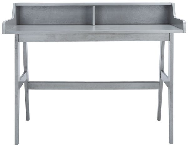 Safavieh Wrigley Desk - Stylish Mid-Century Industrial Home Office Solution With Practical Storage & Versatility Dark Grey DSK1400A