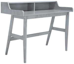 Safavieh Wrigley Desk - Stylish Mid-Century Industrial Home Office Solution With Practical Storage & Versatility Dark Grey DSK1400A